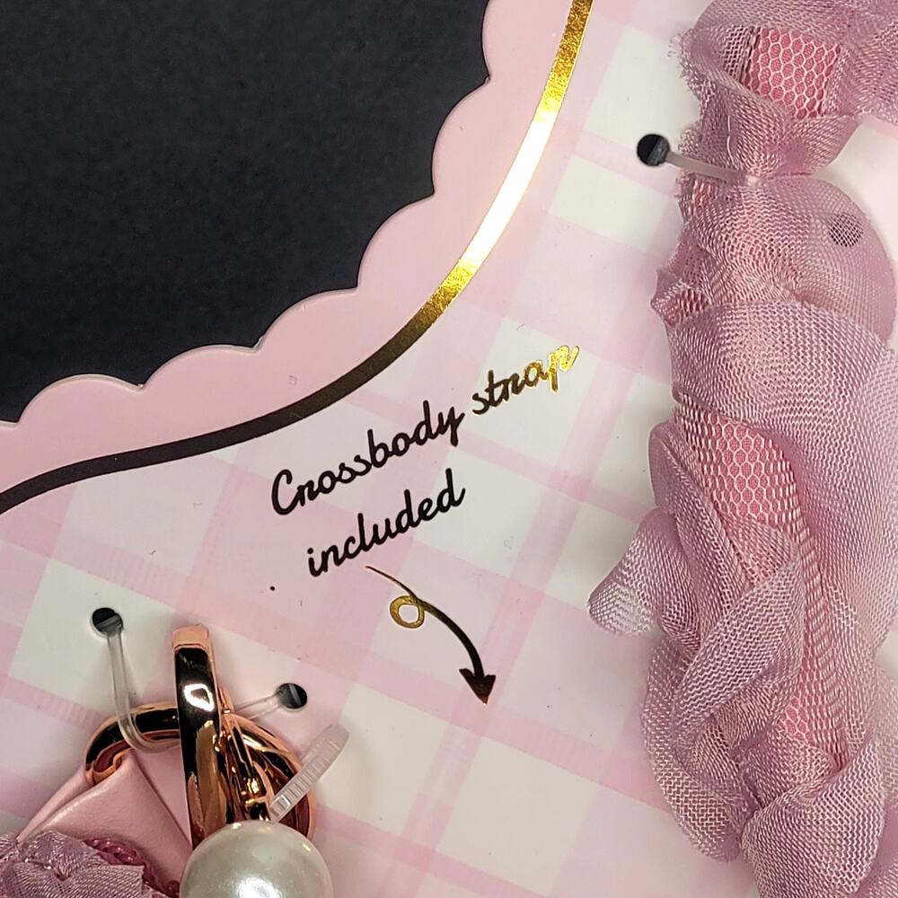Girls Blush Pink Rose Easter Bunny Ears Headband & Handbag Pearl Strap Set NWT - Picture 3 of 6